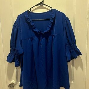 Elegant Blue Ruffle Blouses (bundle)